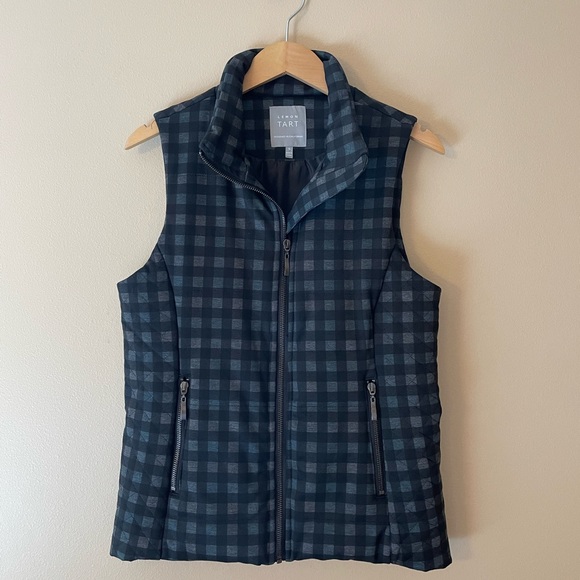 Lemon Tart Black Plaid Vest Size Small in Excellent Condition - Picture 5 of 10